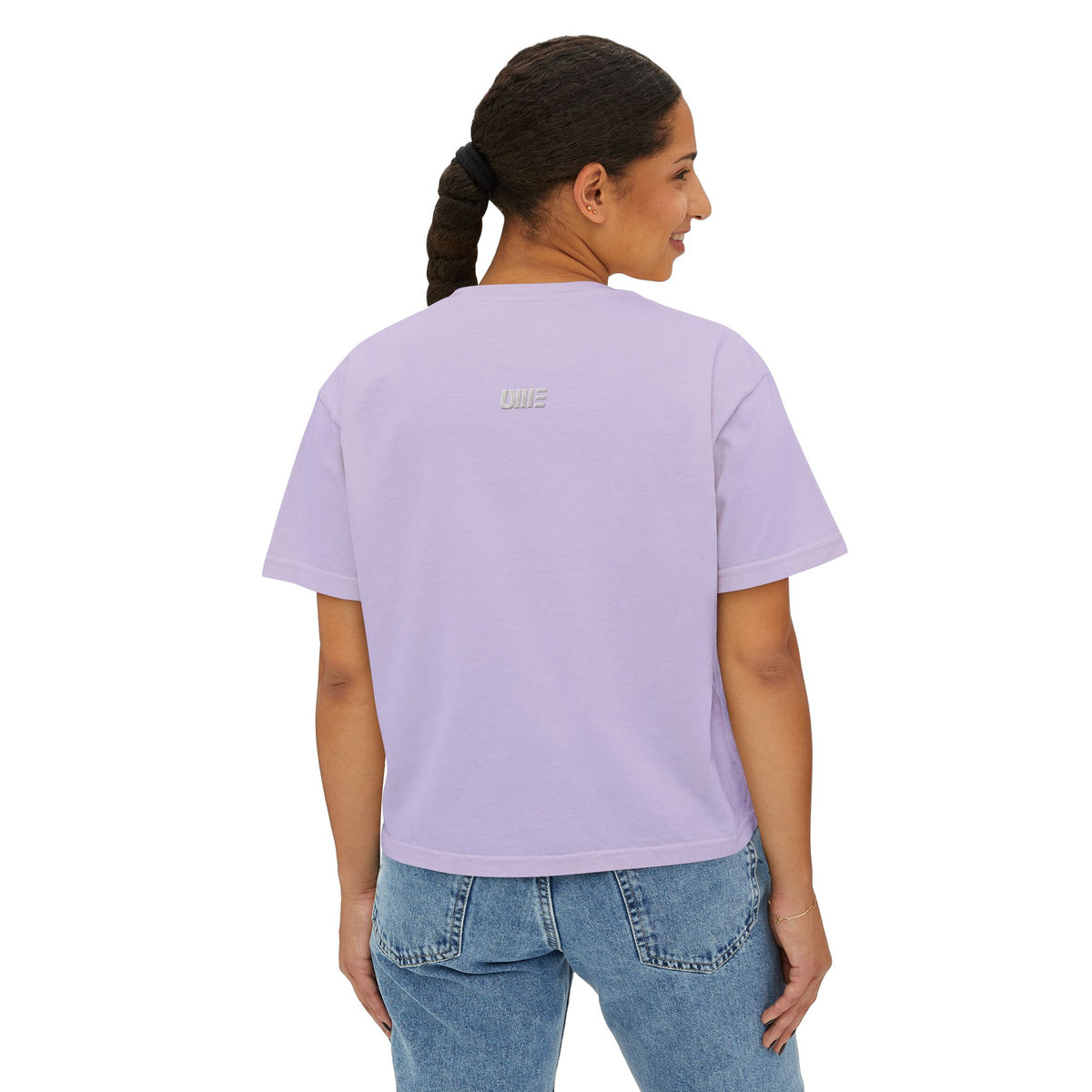 Women’s Cropped Boxy T-Shirt — Multi-Color Minimal Graphic