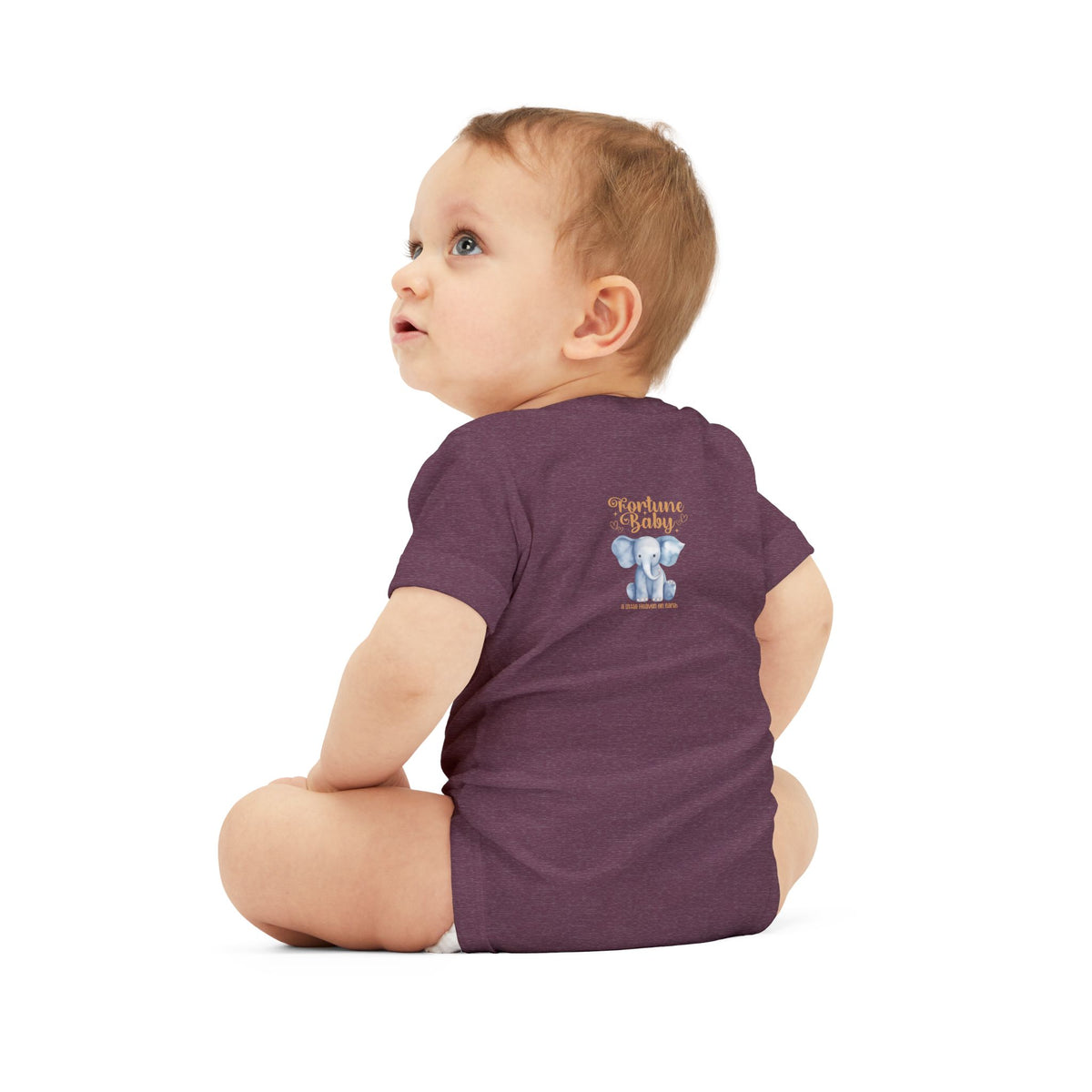 Fortune Baby Elephant Infant Onesie — Cute Blue Elephant Baby Bodysuit