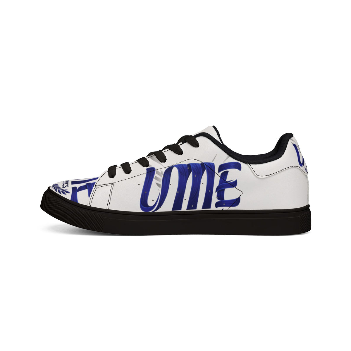 Copy of Leather Low-Top Sneakers — Grey & Blue Athletic Graphic