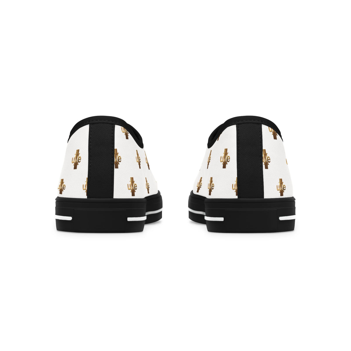 Women’s Low-Top Sneakers — White All-Over Print