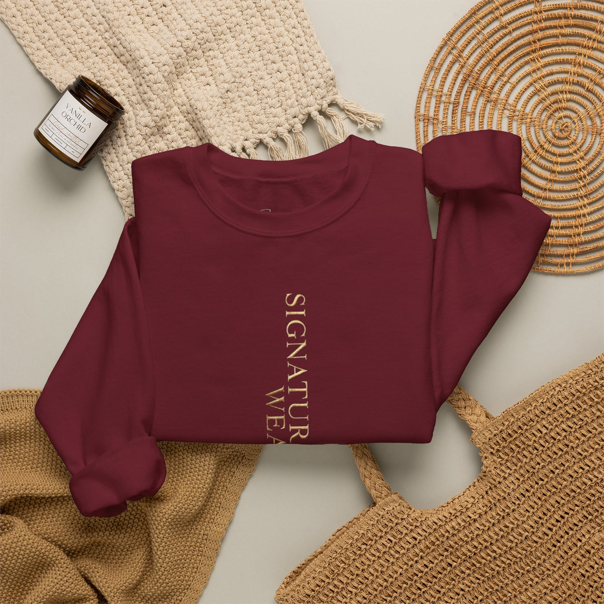 Signature Wear Minimalist Crewneck Sweatshirt — Black, Sand & More