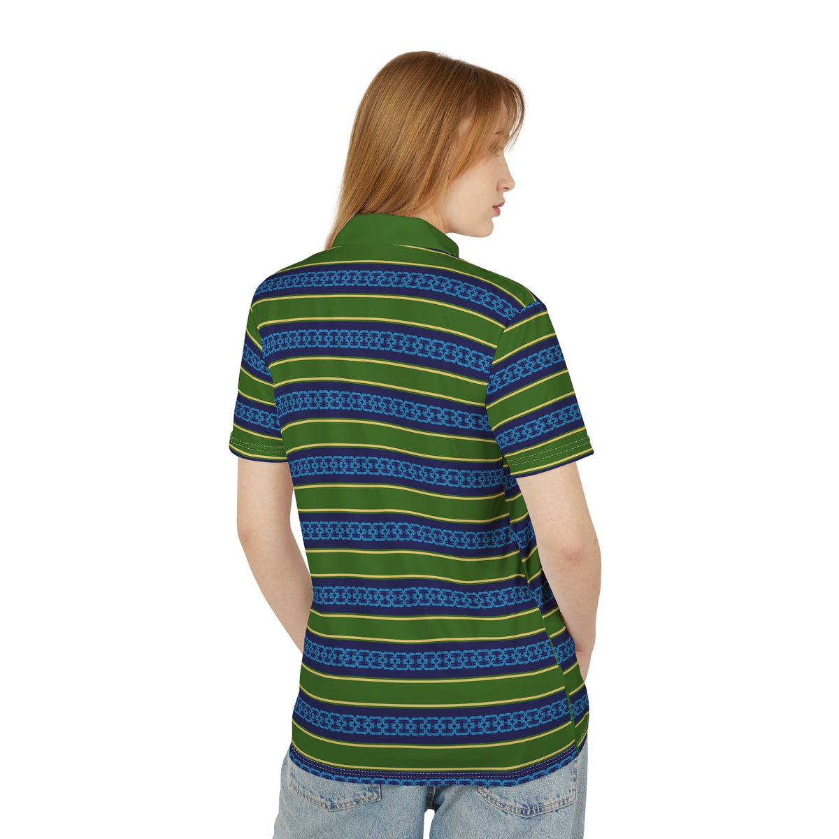 Striped Green & Blue Polo Shirt — Classic Casual Men’s Polo