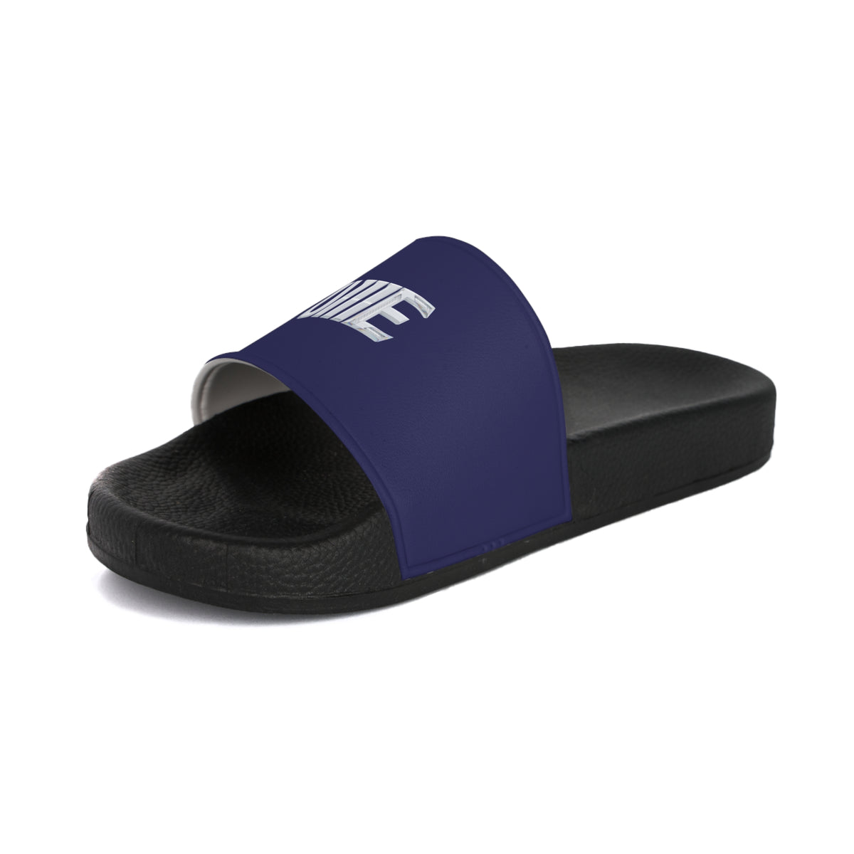 Men's Navy Slide Sandals with Bold 'UllE' Logo — Casual Pool & Beach Slides