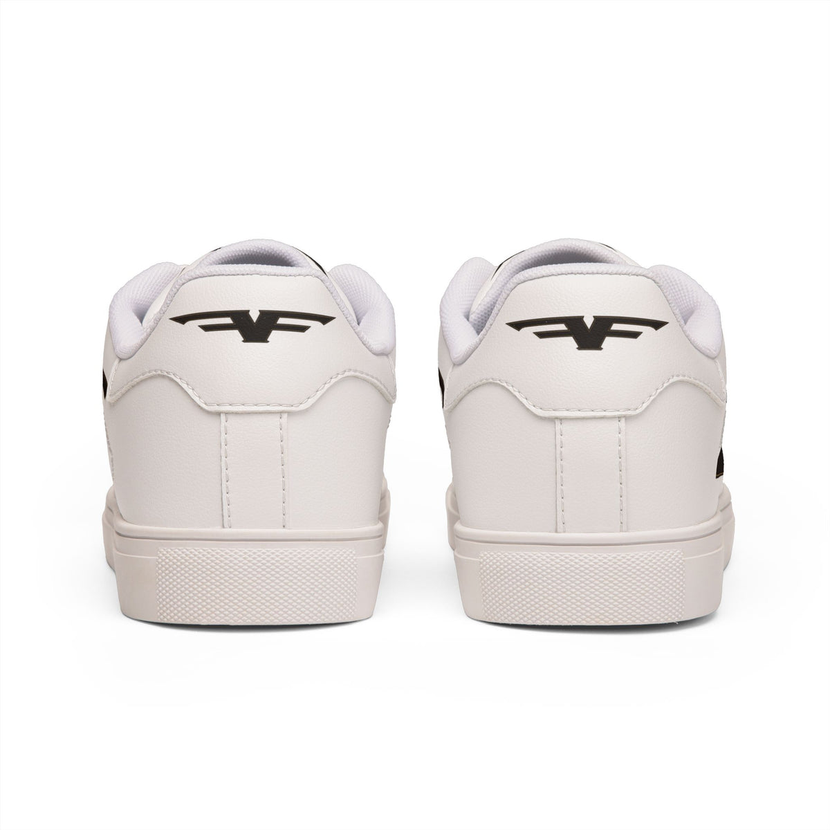 Men’s Low-Top Sneakers with Black Winged Logo — White