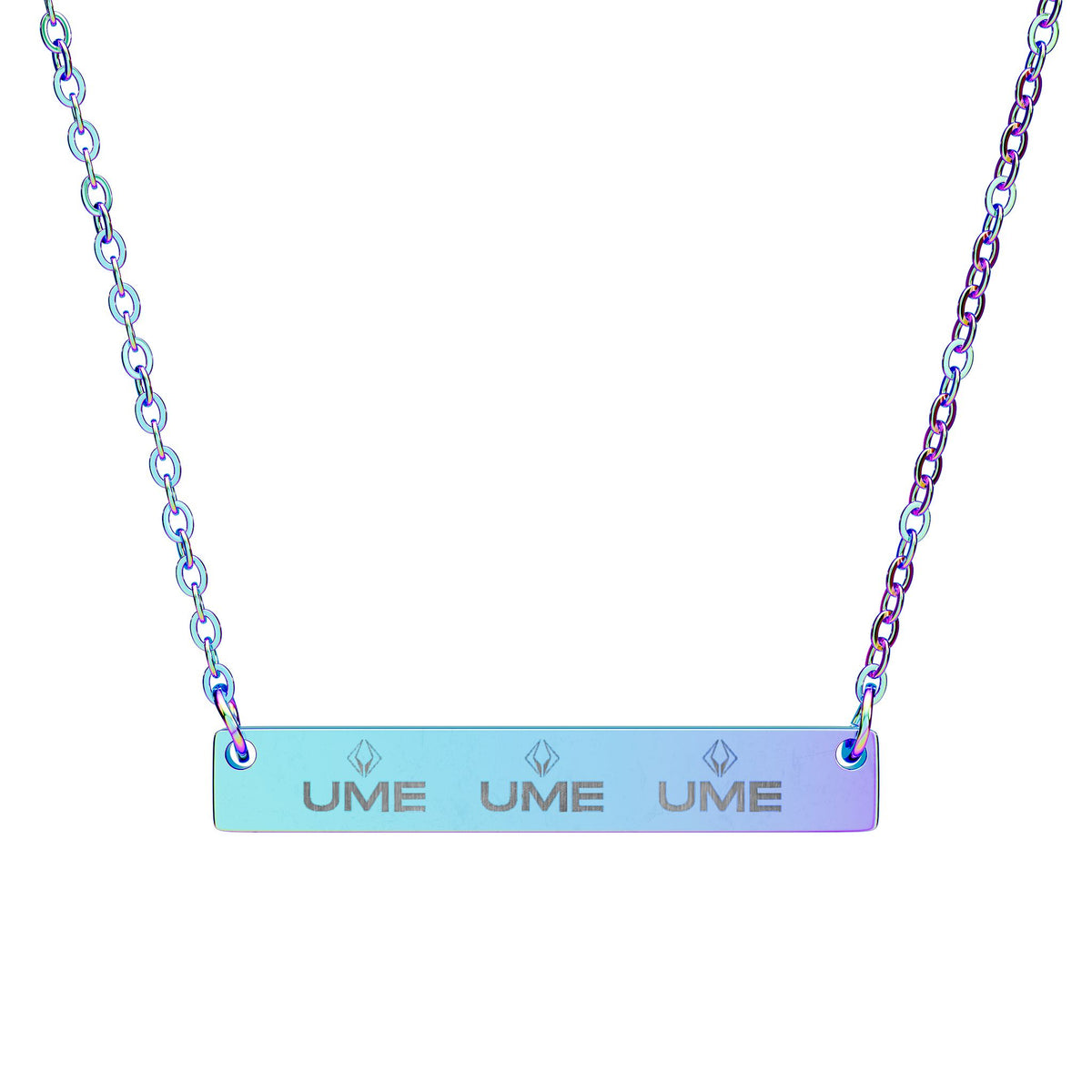 Engravable Horizontal Bar Necklace — Custom Name & Initials Pendant