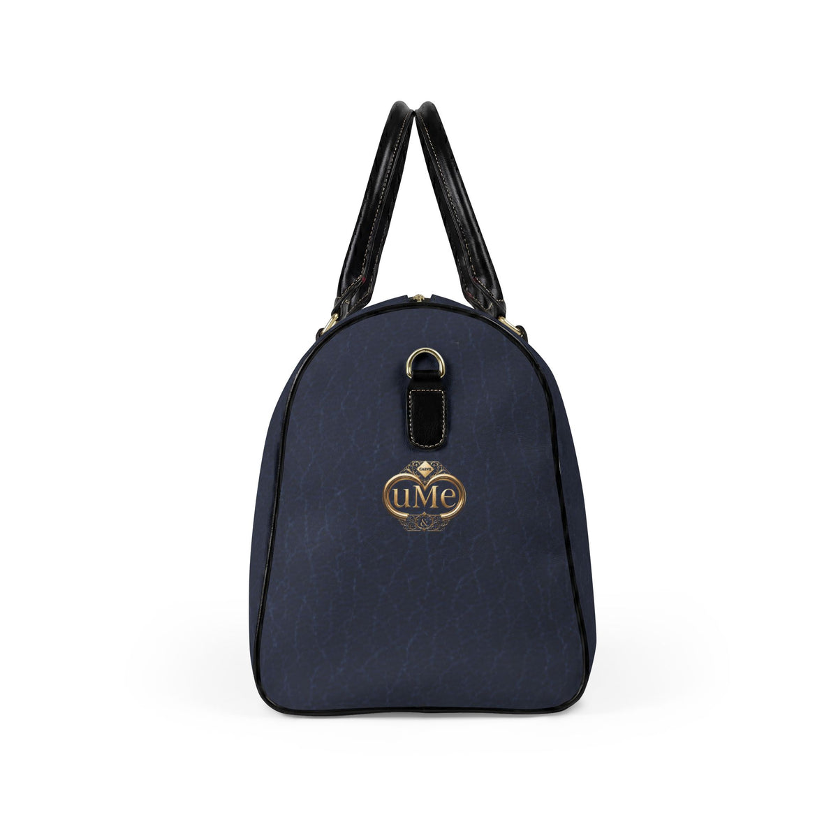 Navy UME Gold Crest Travel Duffel — PU Faux Leather