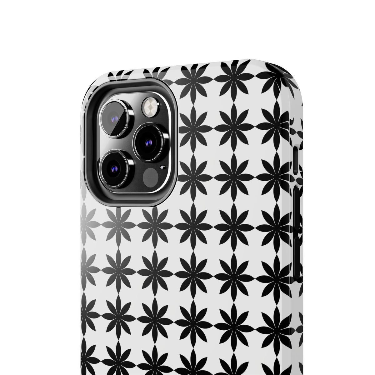 Tough Phone Case — Black & White Geometric Star Pattern