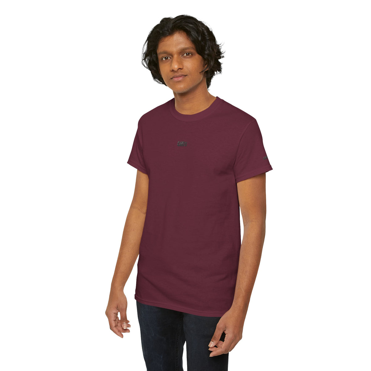 Minimalist Micro Logo Tee - White Cotton Casual Shirt