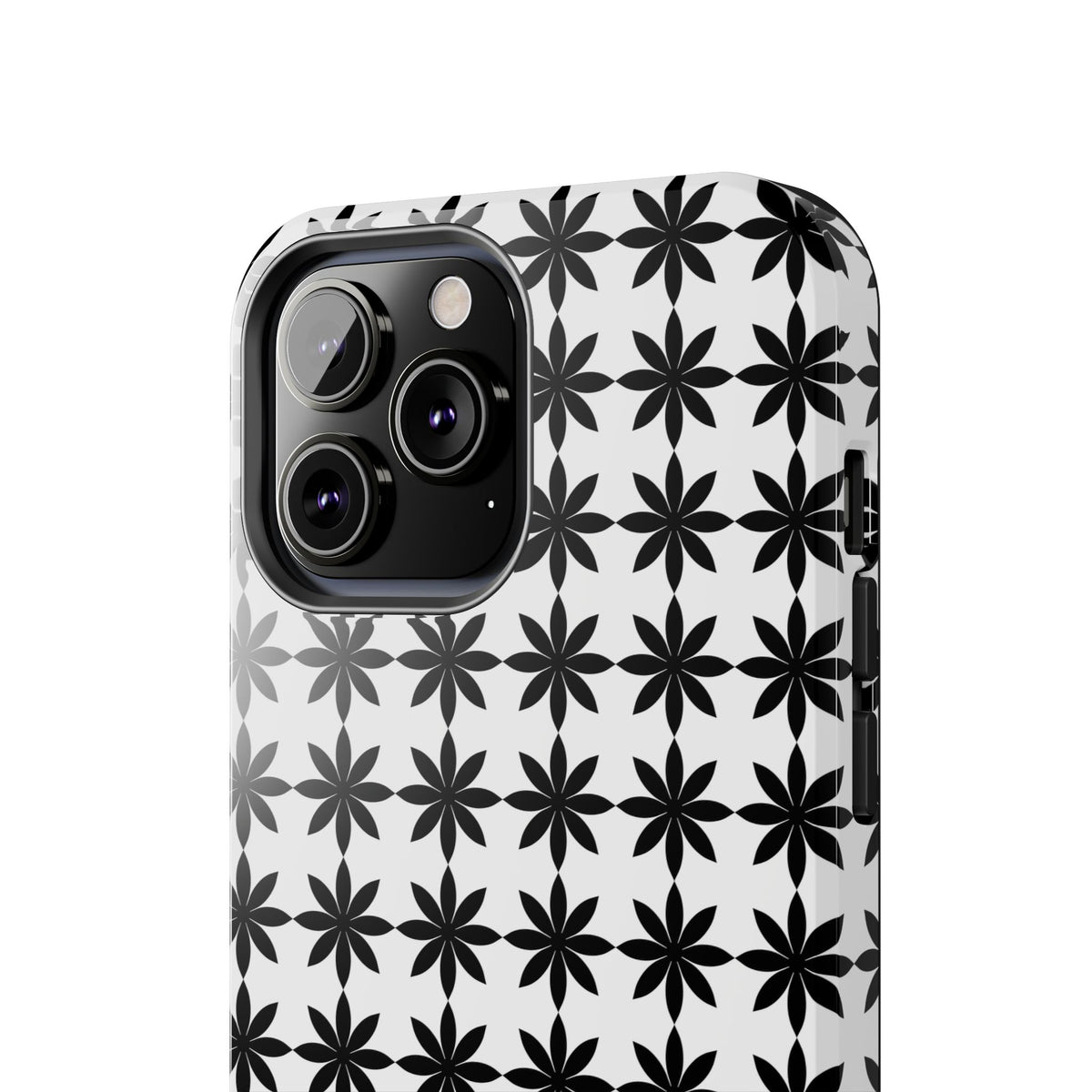 Tough Phone Case — Black & White Geometric Star Pattern