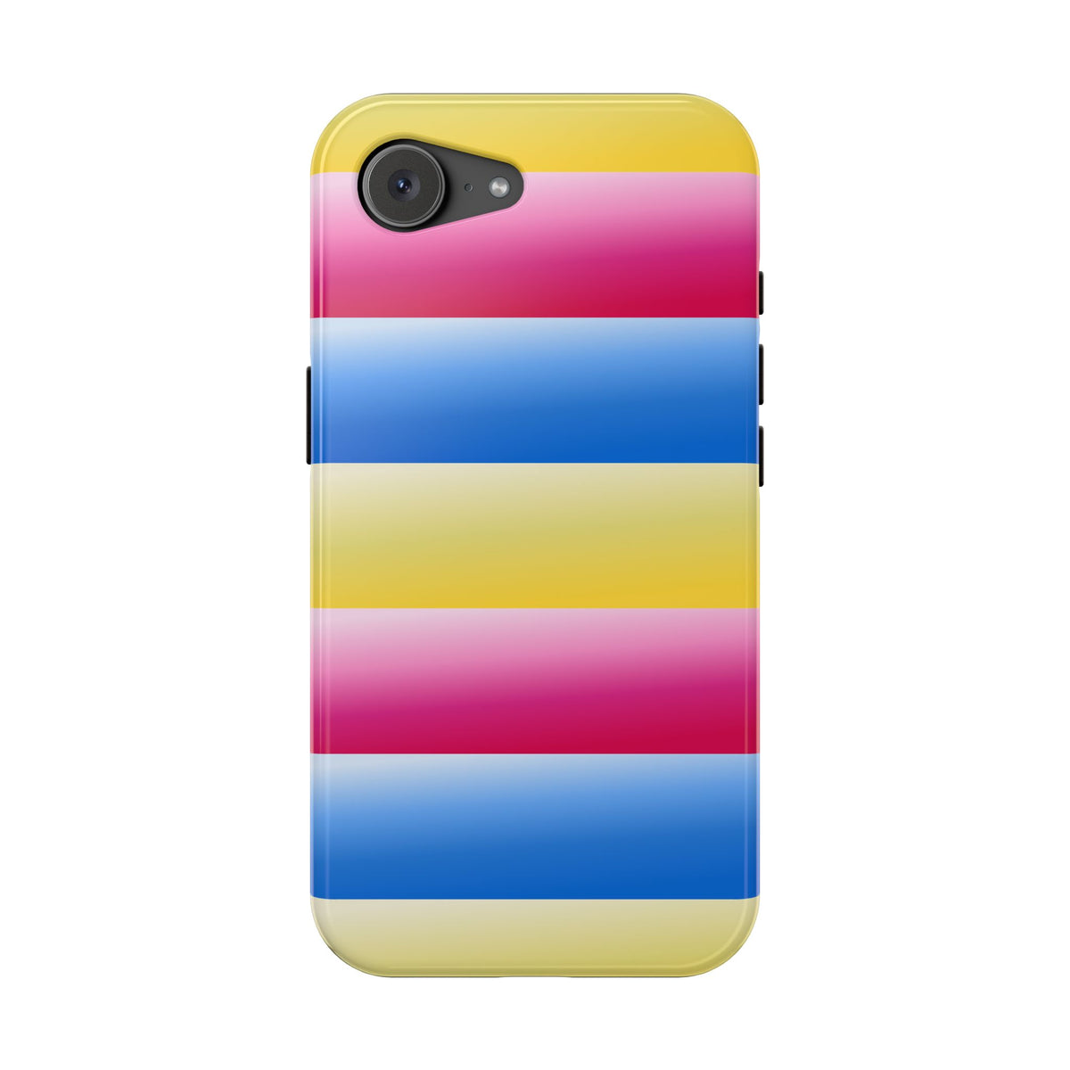 Striped Magnetic Impact-Resistant Phone Case — Colorful Pink Blue Yellow Protection