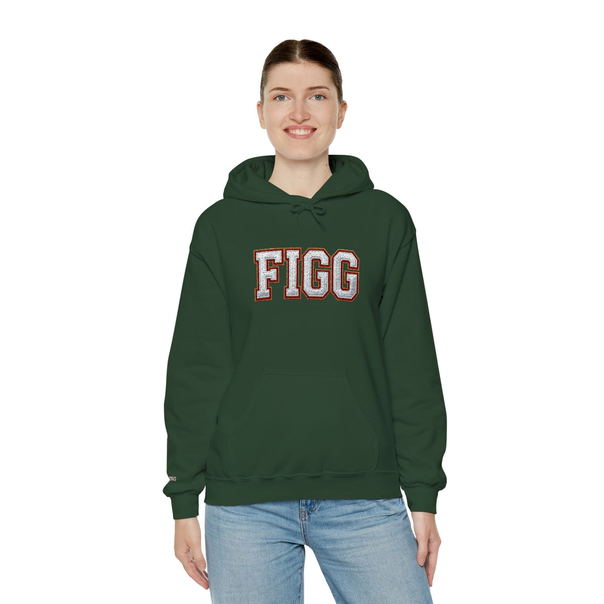 FFiGG Embroidered Varsity Hoodie — White, Black, Grey & More Colors