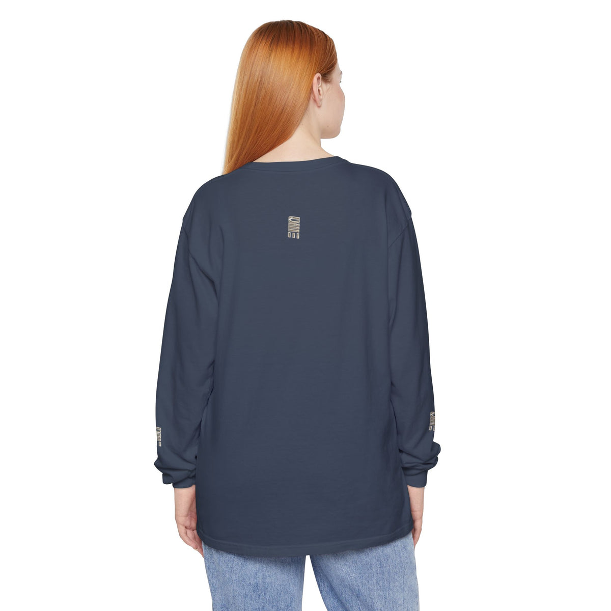 Garment-Dyed Long-Sleeve T-Shirt — Multi-Color Minimal Graphic
