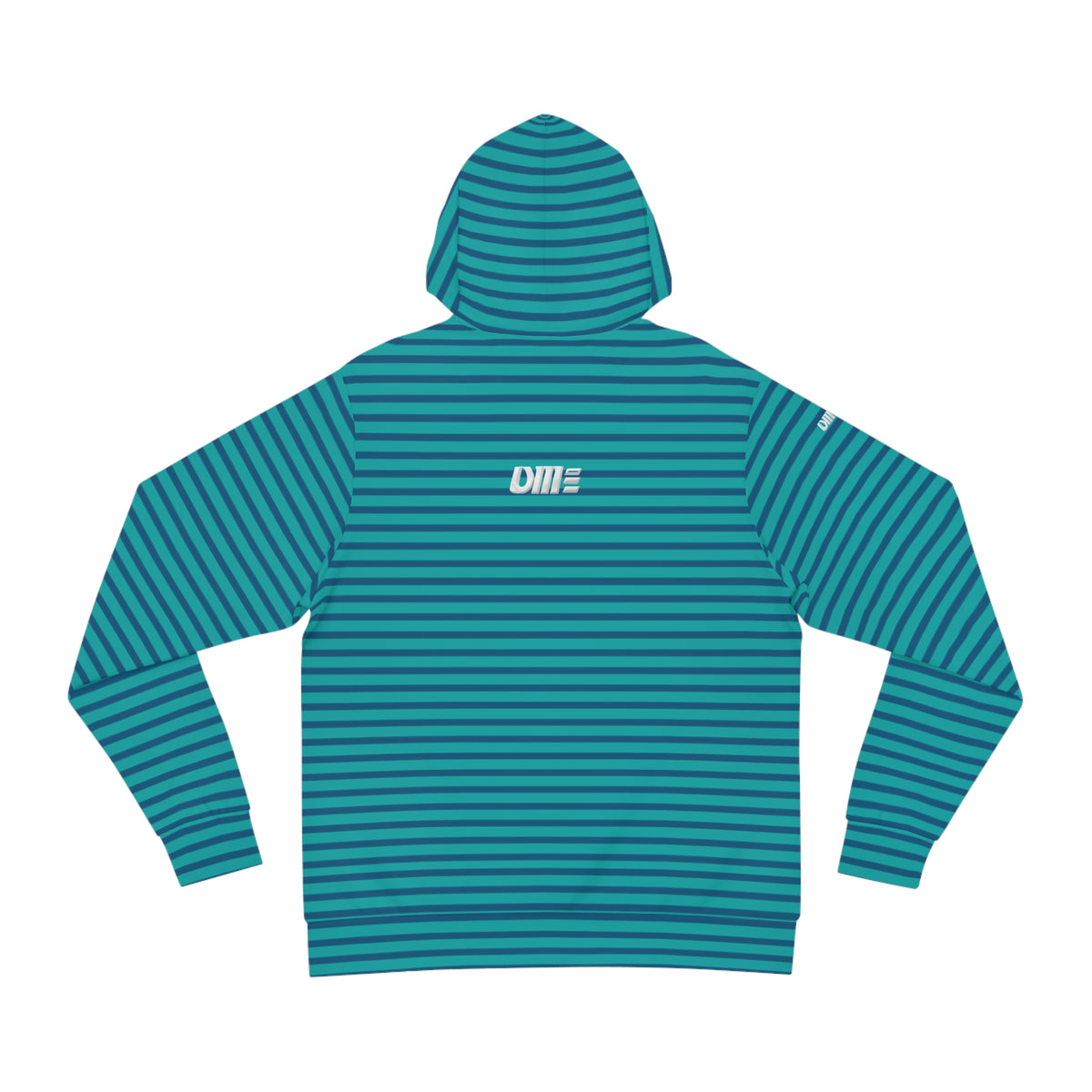 Striped Fashion Hoodie — Teal UME All-Over Print Casual Pullover
