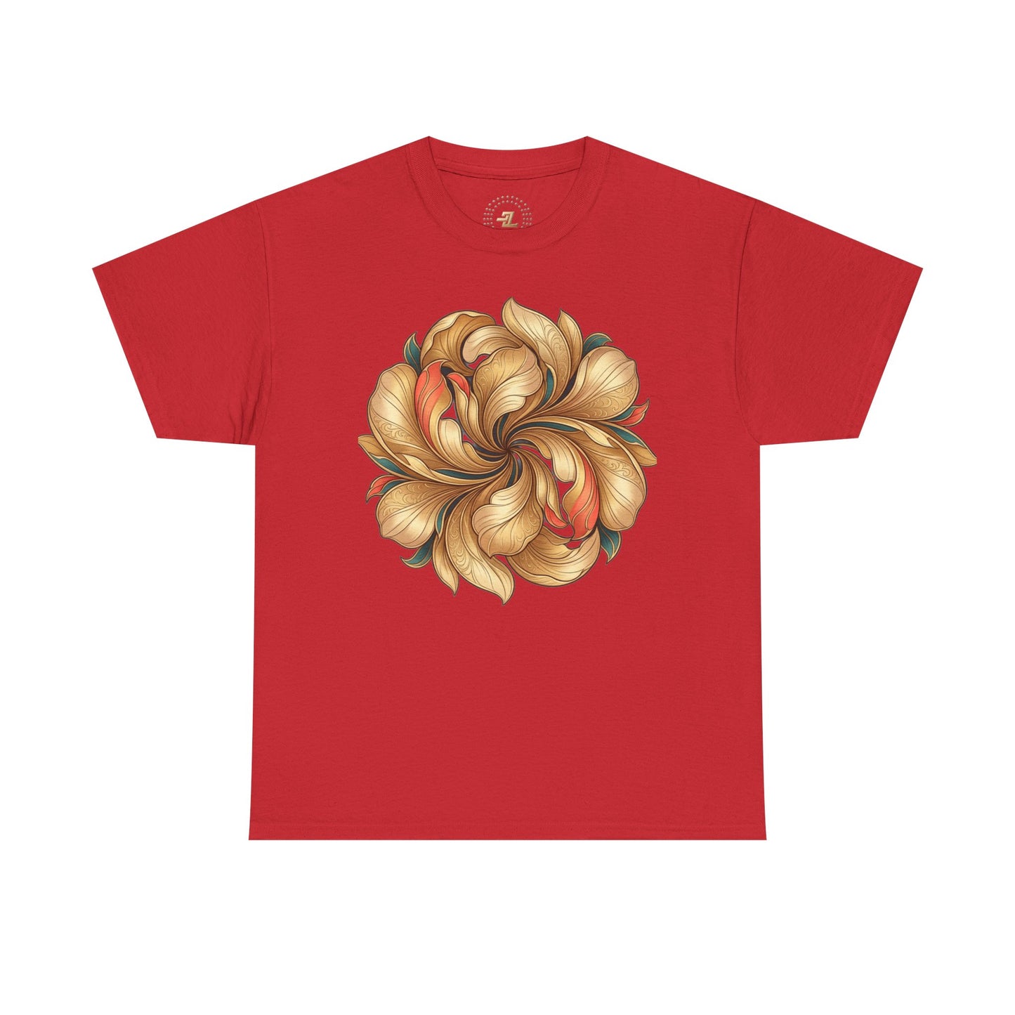 Floral Swirl Tee — Golden Petal Graphic T-Shirt