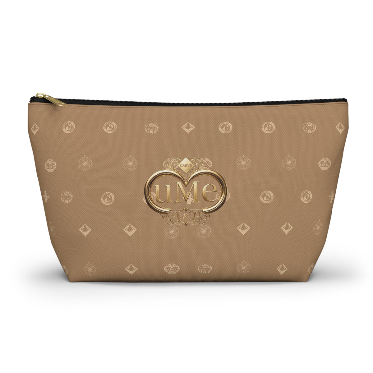 Beige Monogram Accessory Pouch — Luxury T-Bottom Makeup Bag