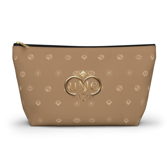 Beige Monogram Accessory Pouch — Luxury T-Bottom Makeup Bag