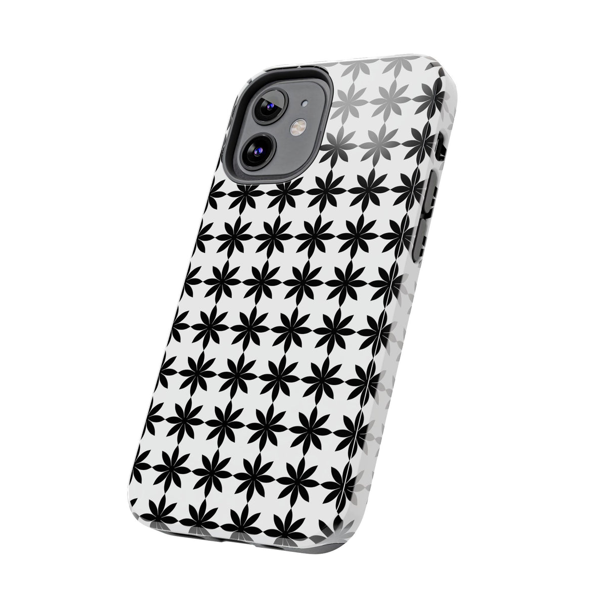 Tough Phone Case — Black & White Geometric Star Pattern