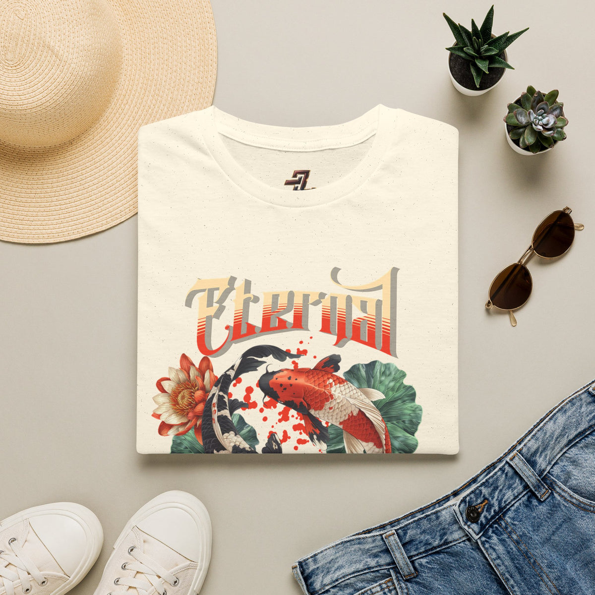 Eternal Waters T‑Shirt — Koi Pond Floral Graphic Tee
