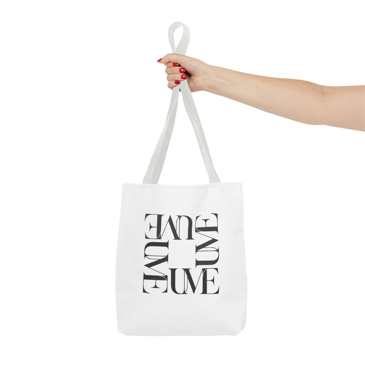 UME Square Typography Tote Bag — White