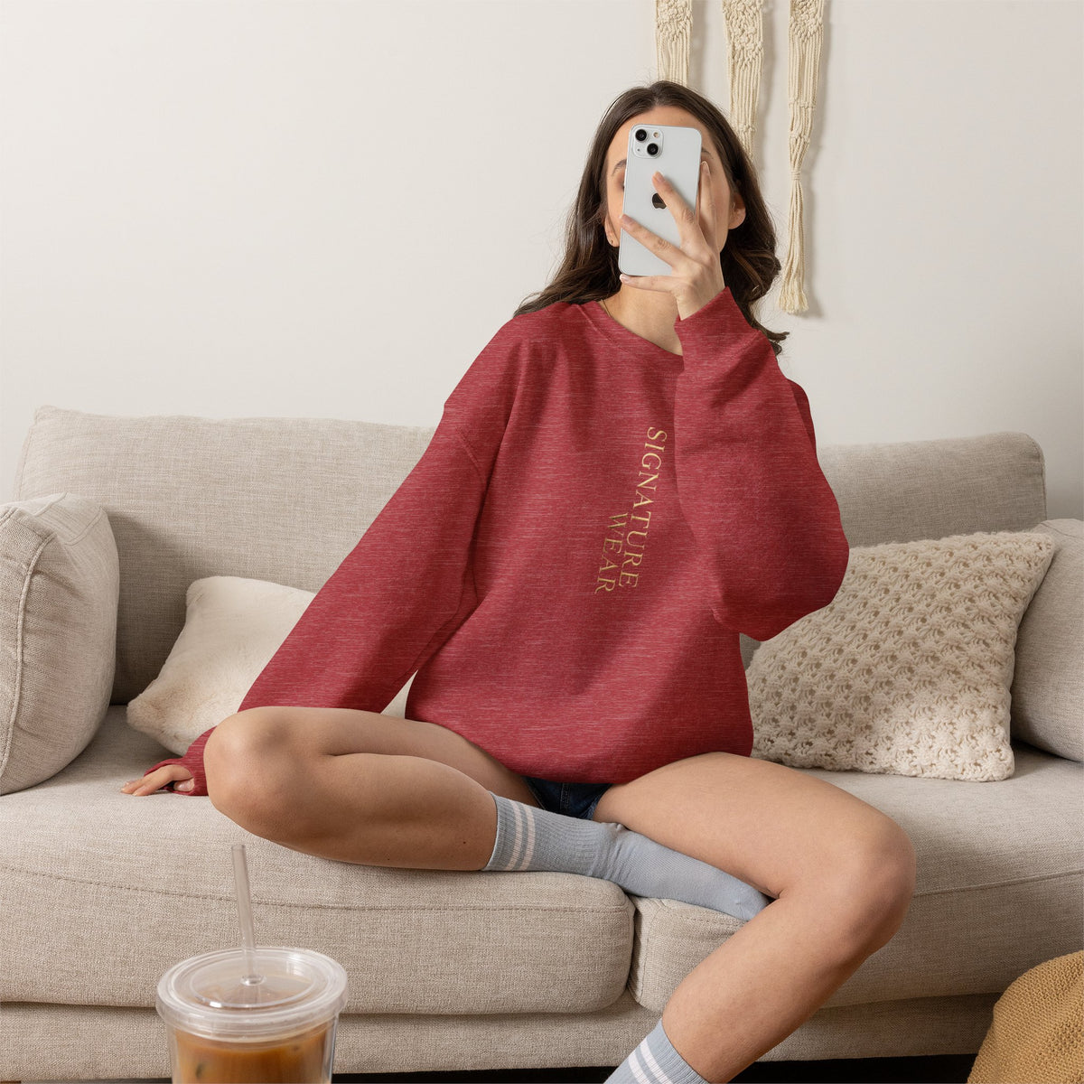 Signature Wear Minimalist Crewneck Sweatshirt — Black, Sand & More