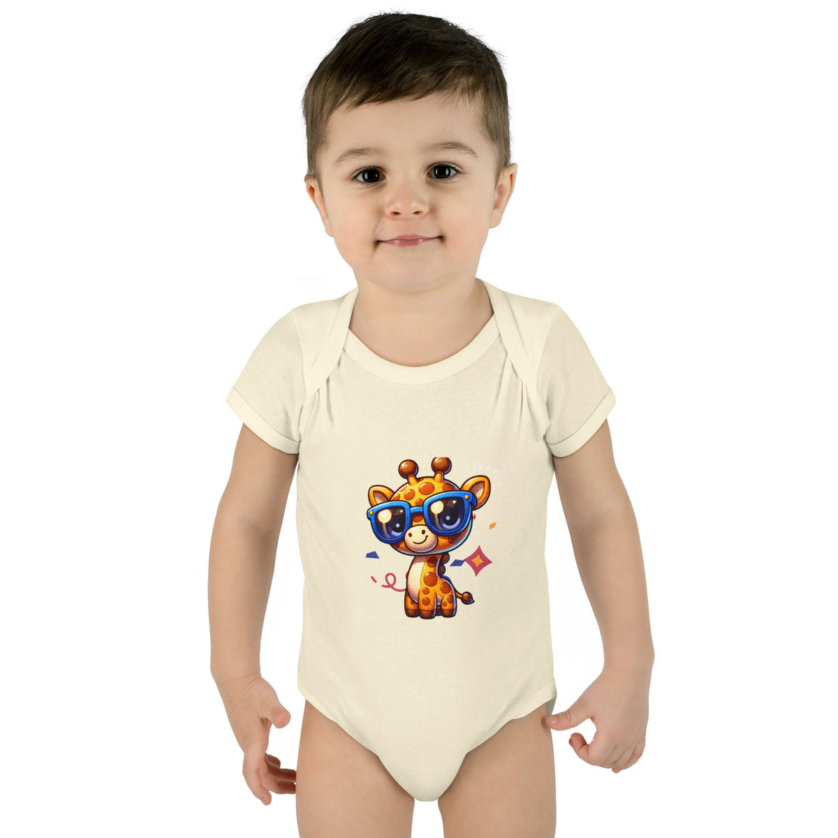 Giraffe Sunglasses Baby Bodysuit — Cute Infant Onesie