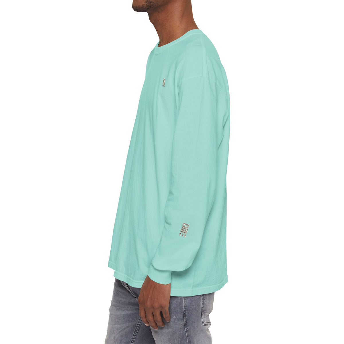 Garment-Dyed Long-Sleeve T-Shirt — Multi-Color Minimal Graphic