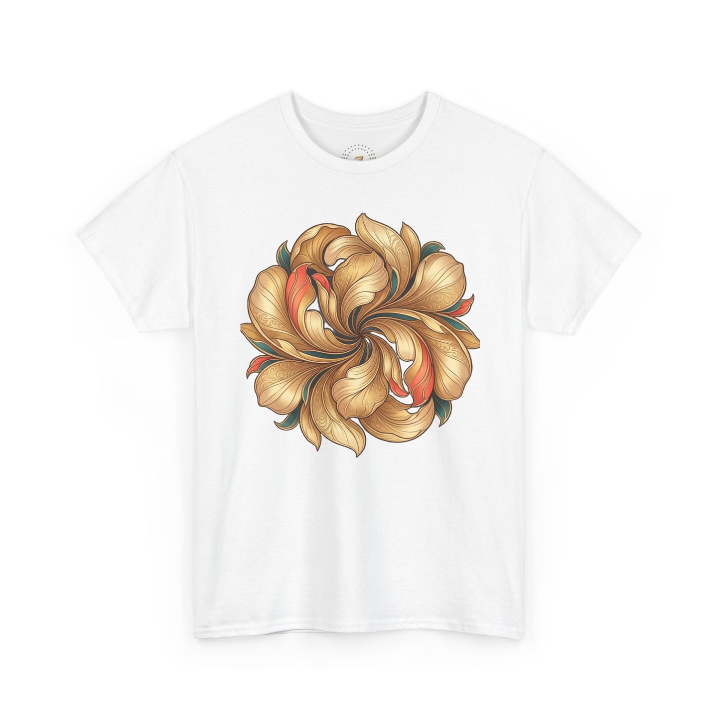 Floral Swirl Tee — Golden Petal Graphic T-Shirt