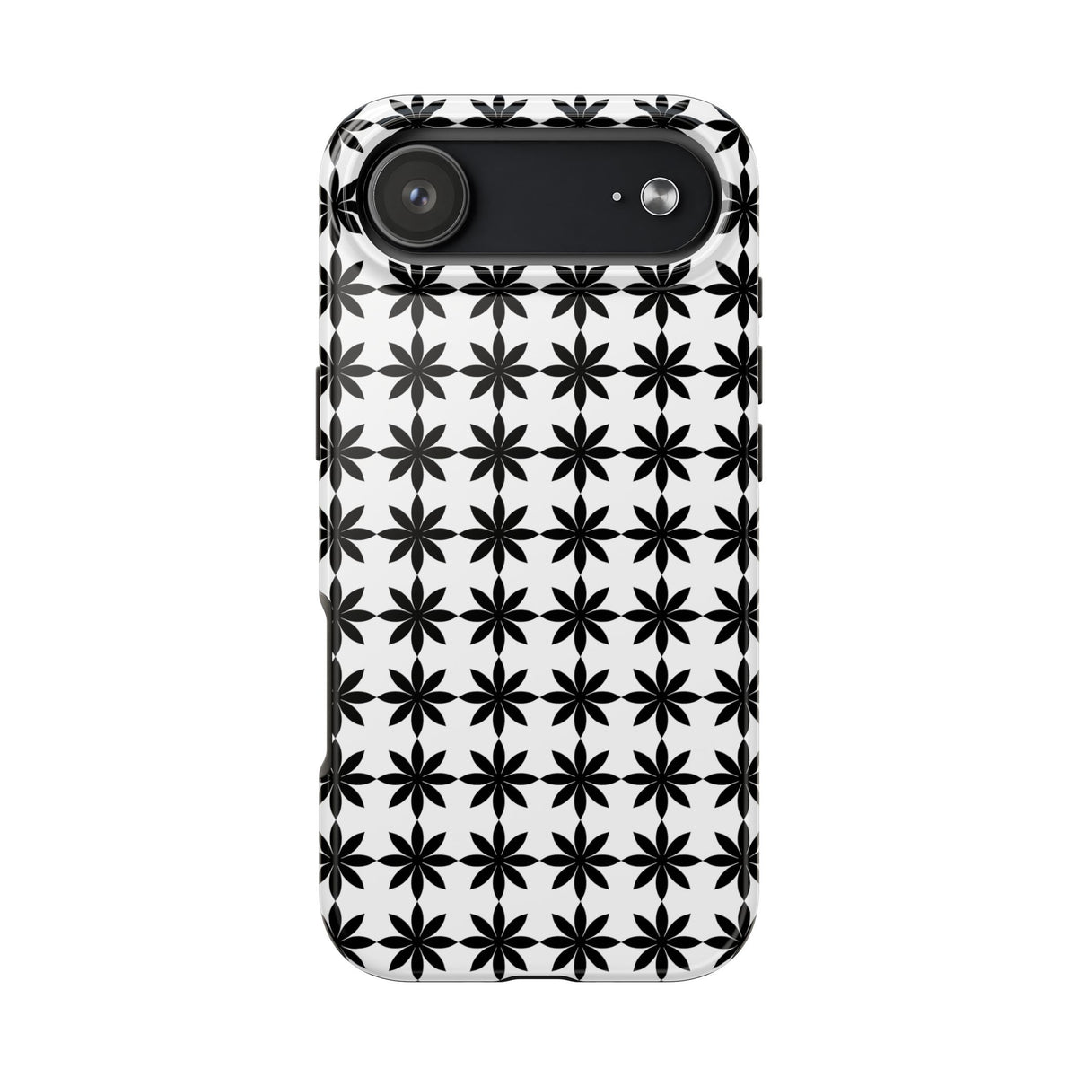Tough Phone Case — Black & White Geometric Star Pattern