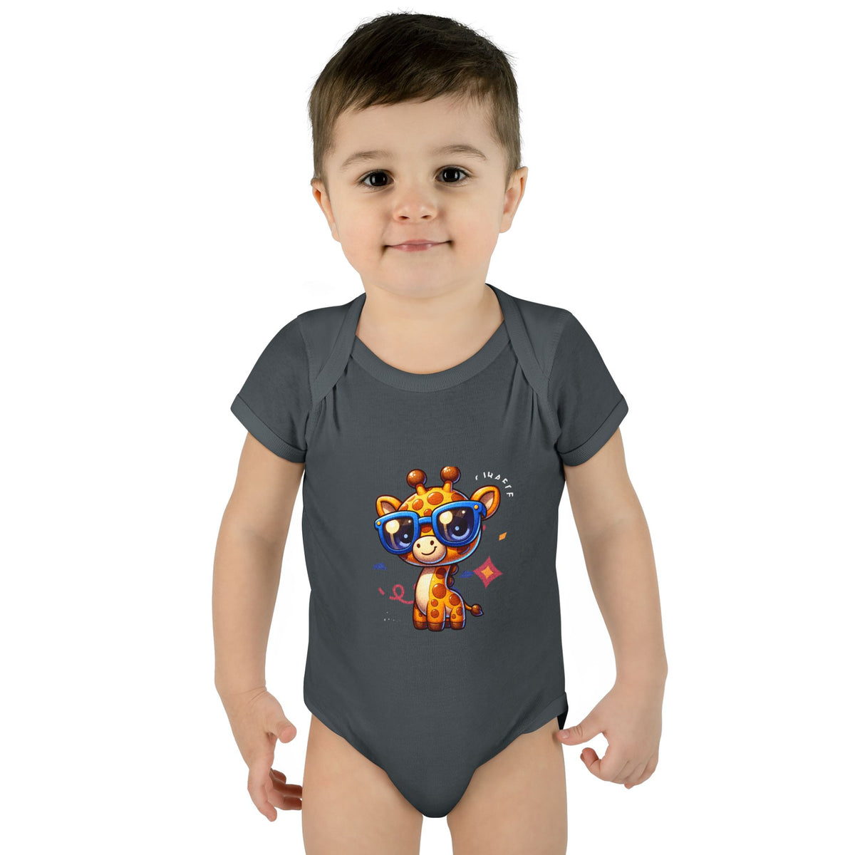 Giraffe Sunglasses Baby Bodysuit — Cute Infant Onesie
