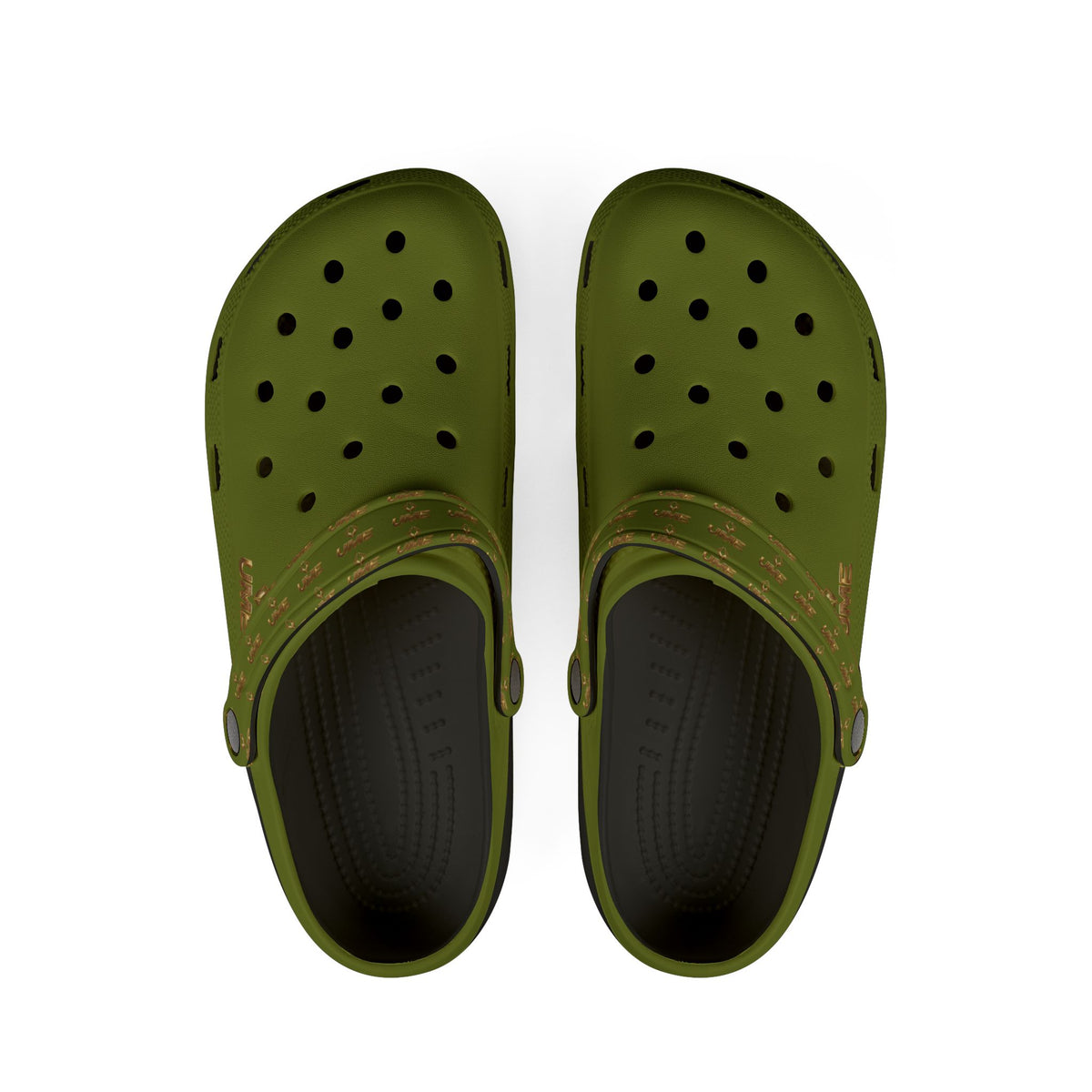 Olive All-Over Print EVA Foam Clogs — Slip-On Shoes