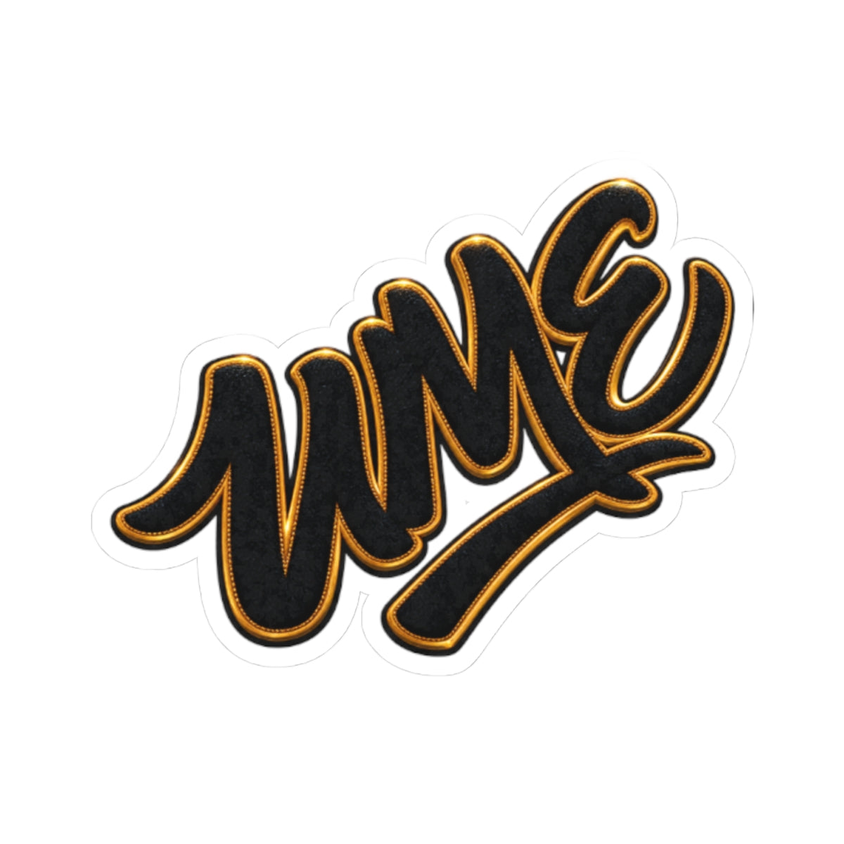 Black & Gold Graffiti "UME" Kiss-Cut Sticker — Bold Script Vinyl Decal