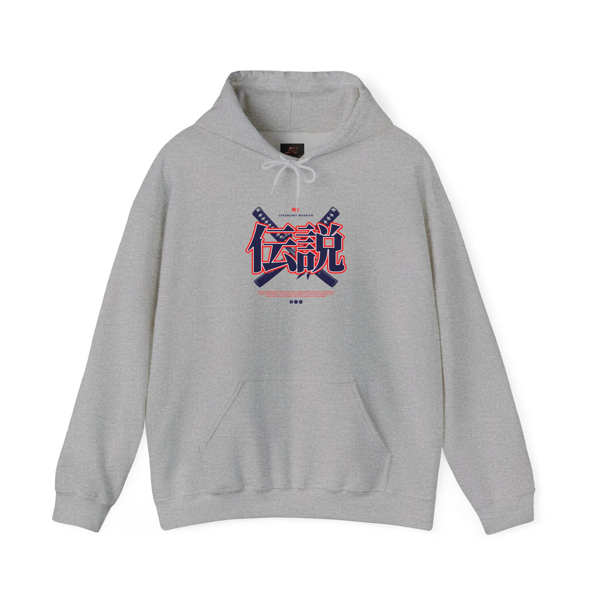 Legend Kanji Hoodie — Retro Samurai Sword Graphic Pullover