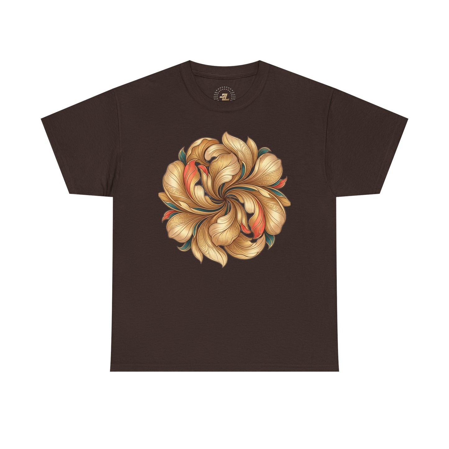 Floral Swirl Tee — Golden Petal Graphic T-Shirt