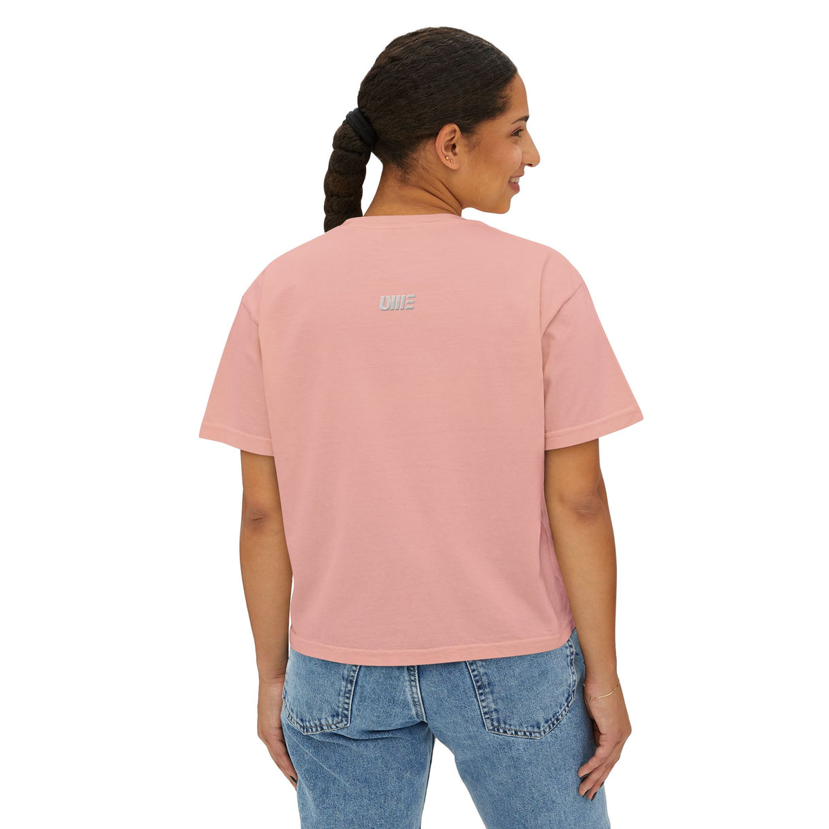 Women’s Cropped Boxy T-Shirt — Multi-Color Minimal Graphic