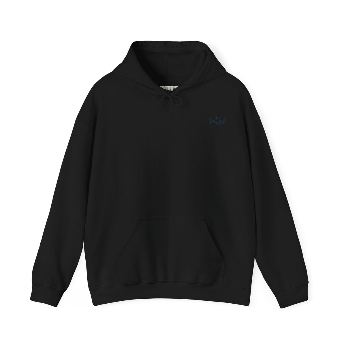 Minimal shark design Hoodie — Small Chest Outline Hoodie