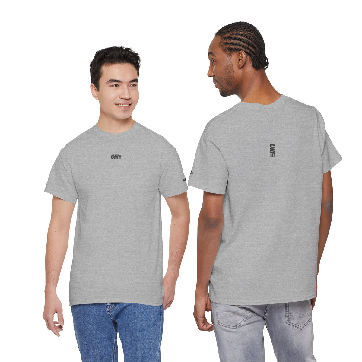 Minimalist Micro Logo Tee - White Cotton Casual Shirt