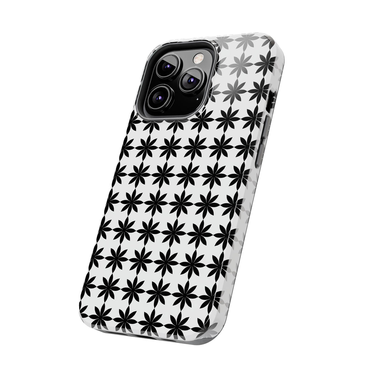 Tough Phone Case — Black & White Geometric Star Pattern