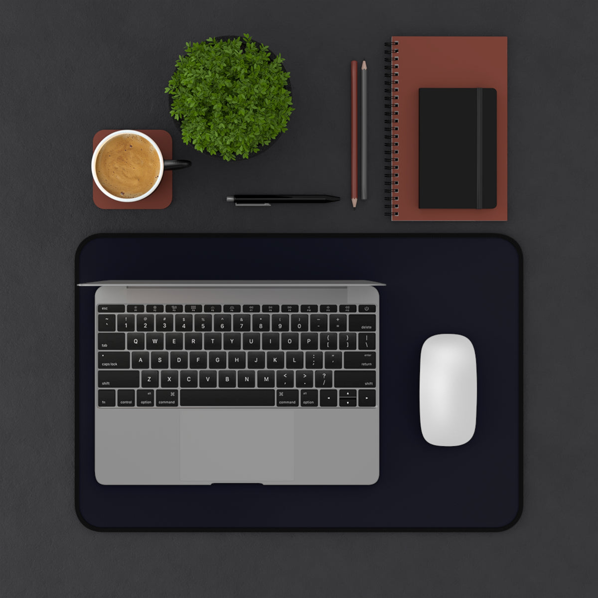Black Desk Mat with Gold 'uMe' Logo — Luxury Office Mouse Pad