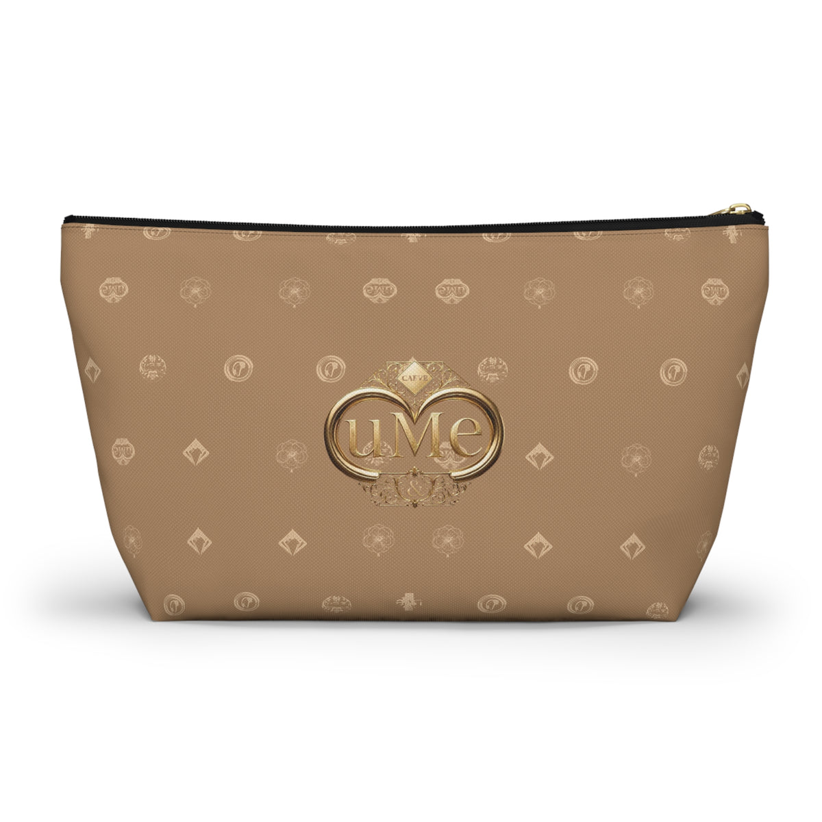 Beige Monogram Accessory Pouch — Luxury T-Bottom Makeup Bag