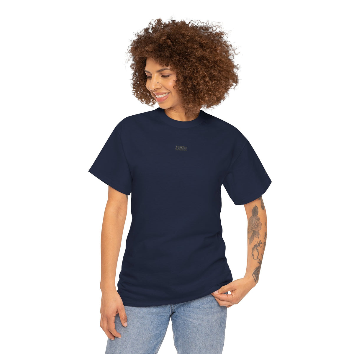 Minimalist Micro Logo Tee - White Cotton Casual Shirt