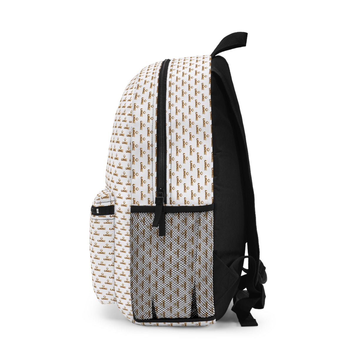 UME Monogram Backpack — White & Gold Luxe Patterned Daypack