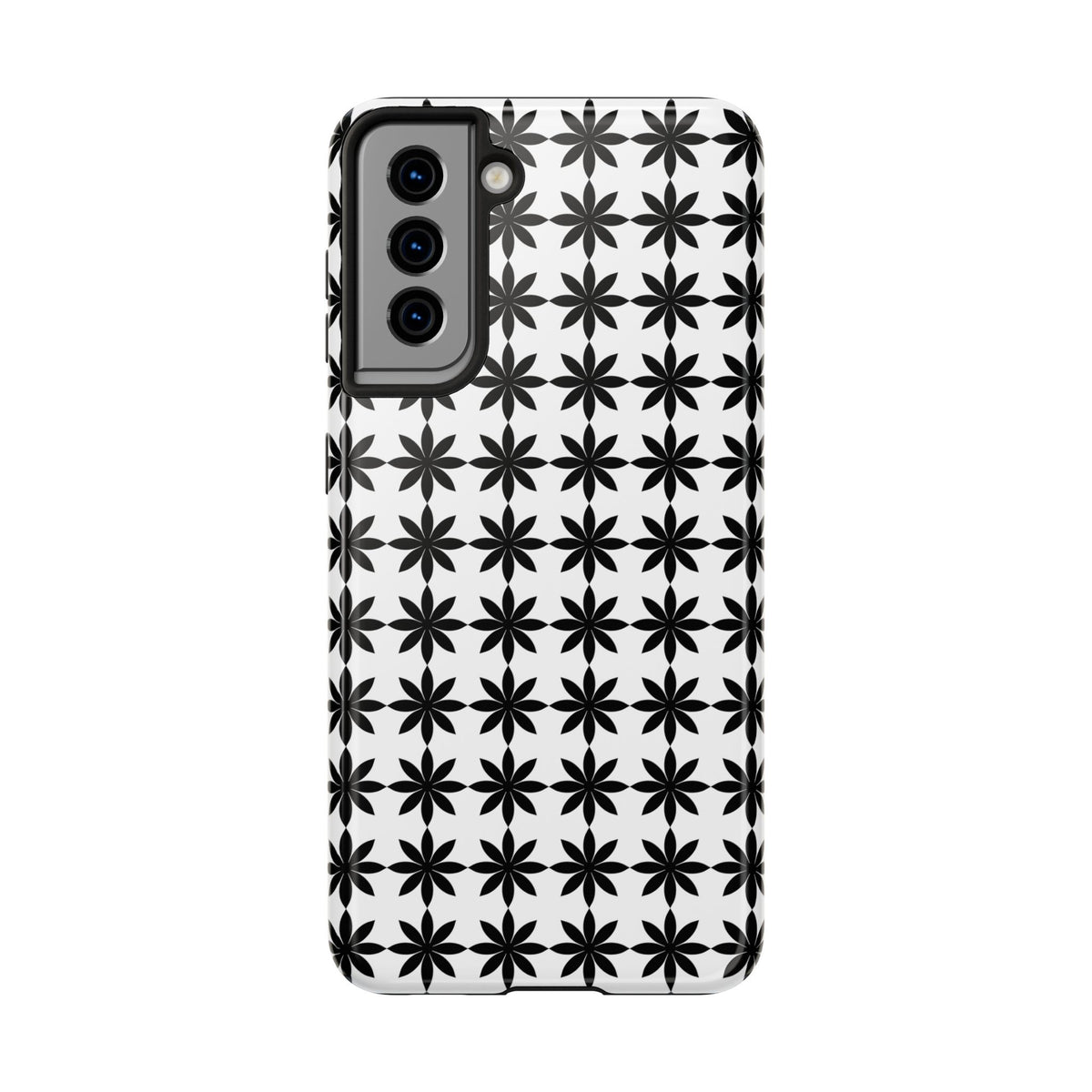 Tough Phone Case — Black & White Geometric Star Pattern