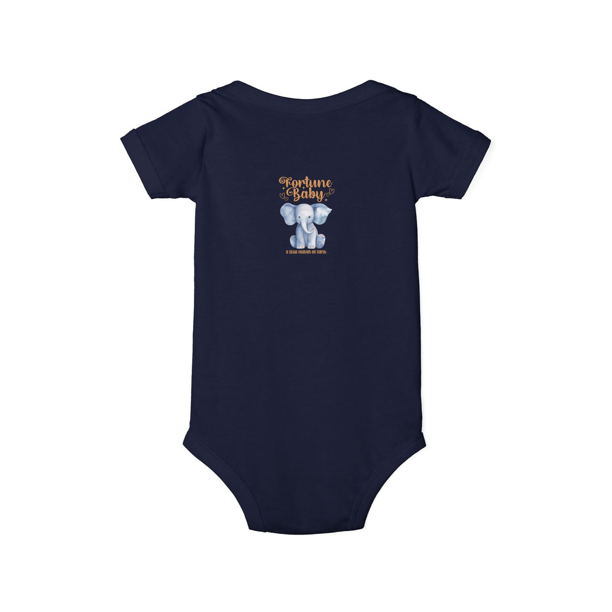 Fortune Baby Elephant Infant Onesie — Cute Blue Elephant Baby Bodysuit