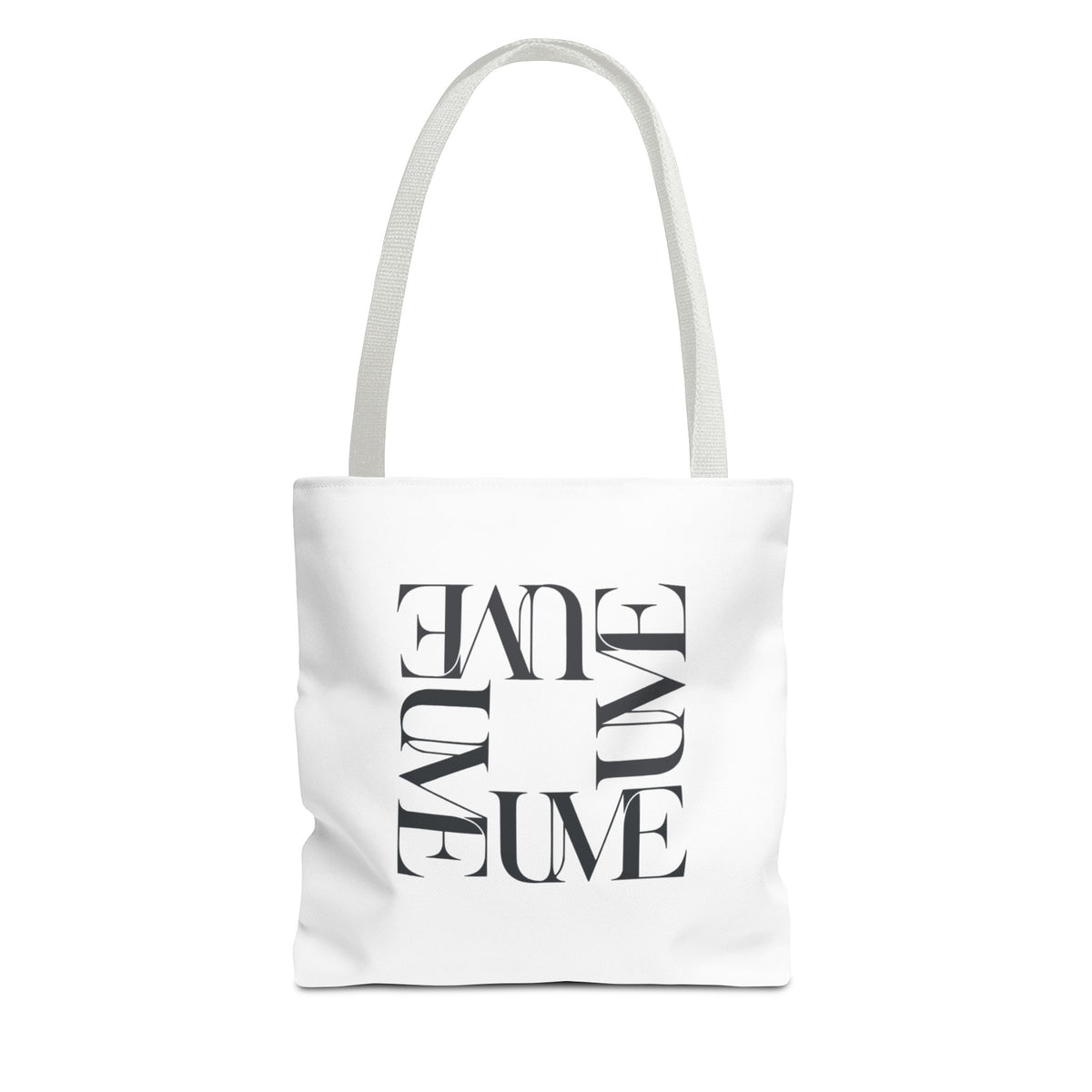 UME Square Typography Tote Bag — White