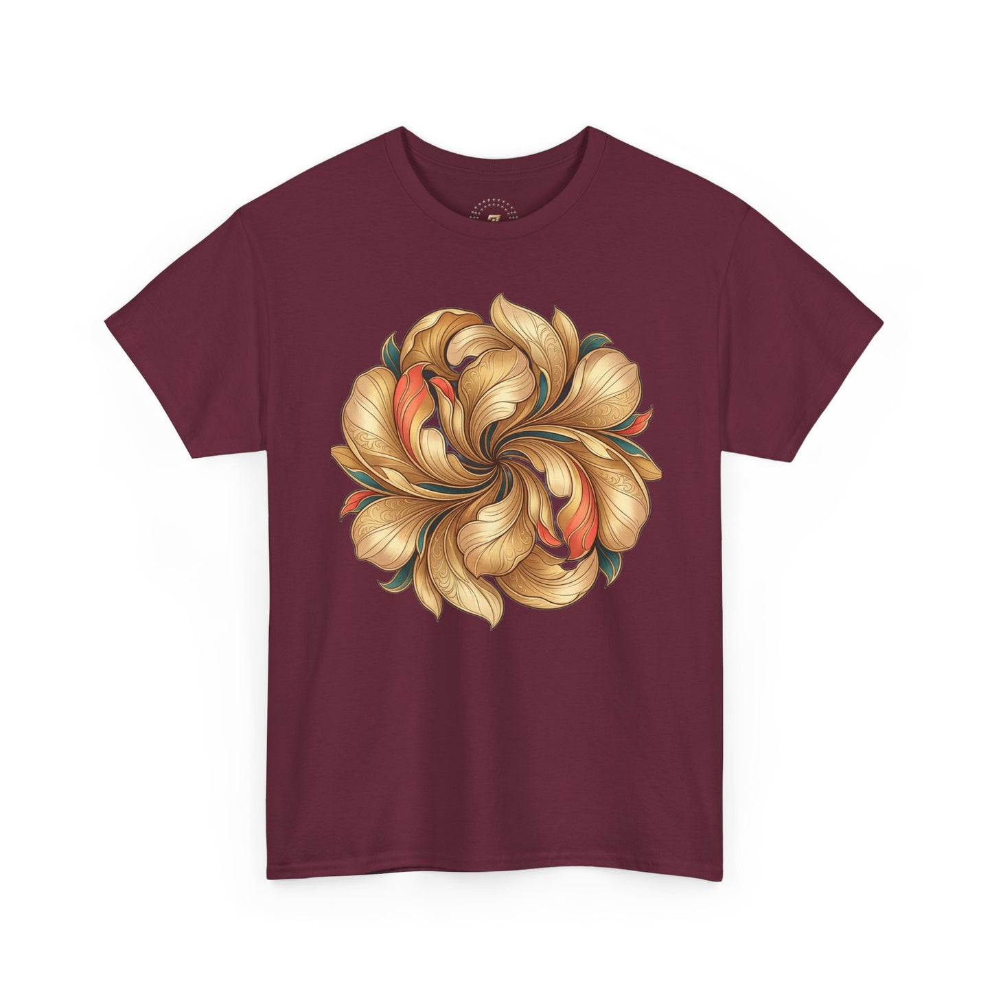 Floral Swirl Tee — Golden Petal Graphic T-Shirt