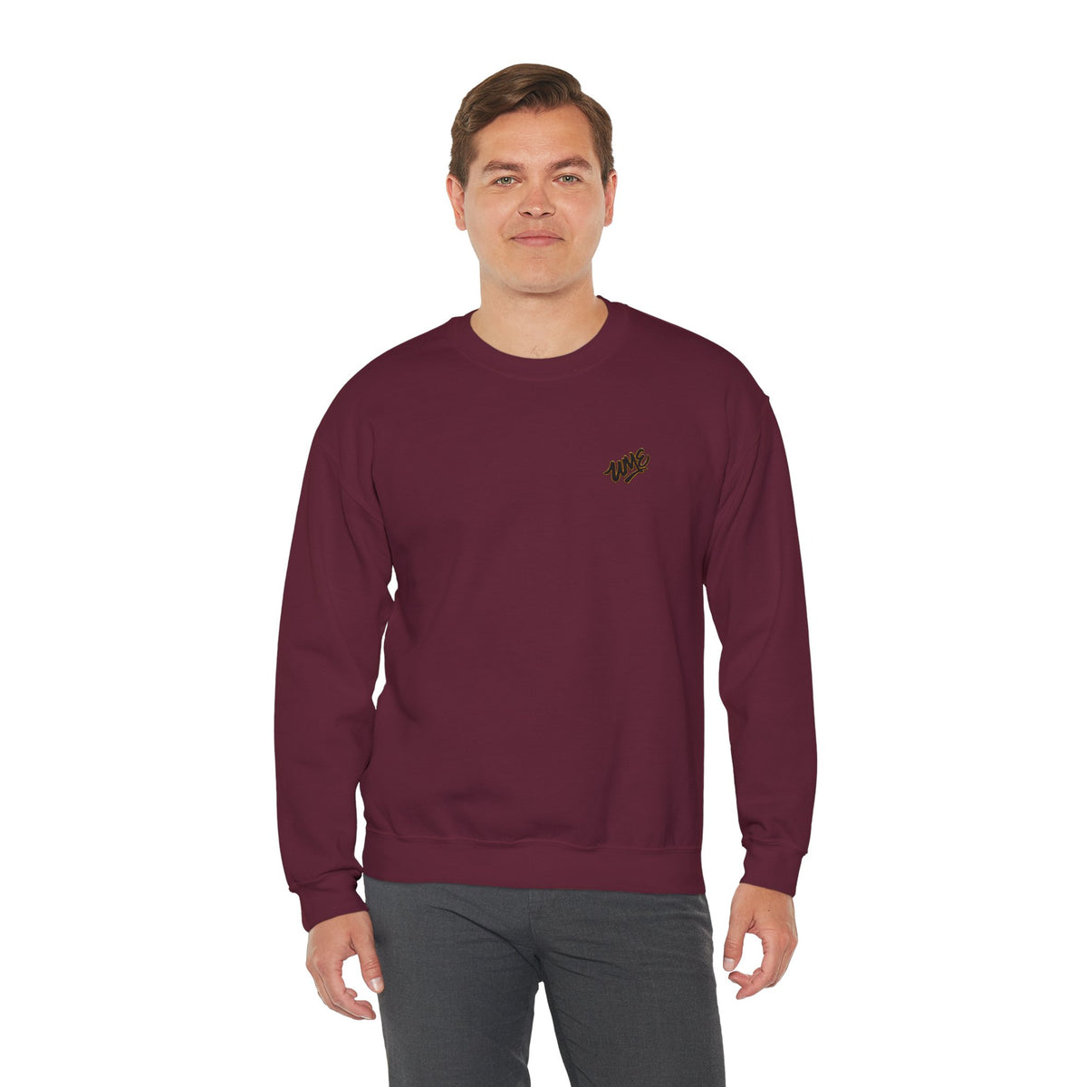 Crewneck Sweatshirt — UME Black Logo All-Over Print