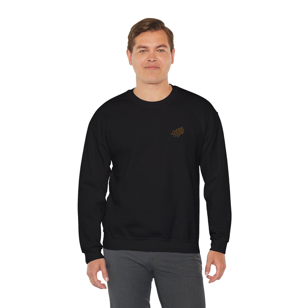 Crewneck Sweatshirt — UME Black Logo All-Over Print