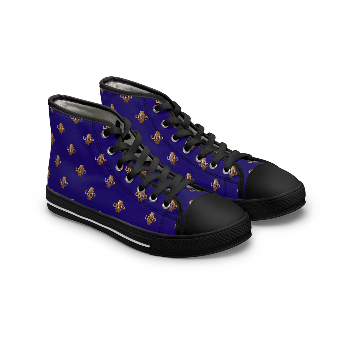 Women’s High-Top Sneakers — Midnight Navy All-Over Print
