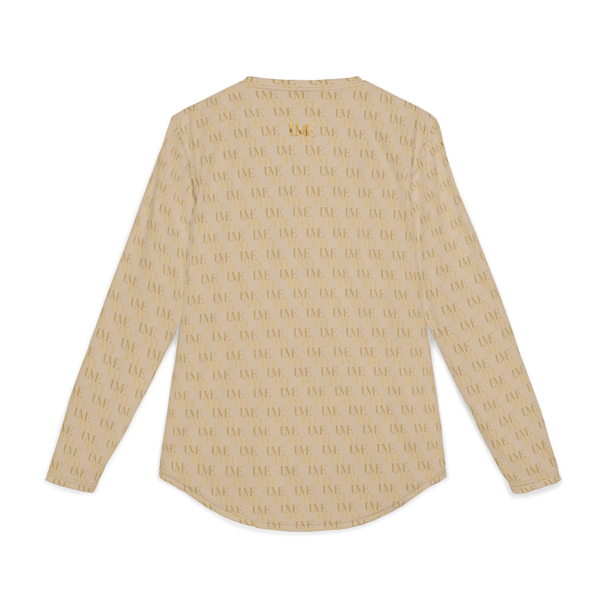 Men’s UV Protection Long Sleeve Shirt — Beige Monogram All-Over Print