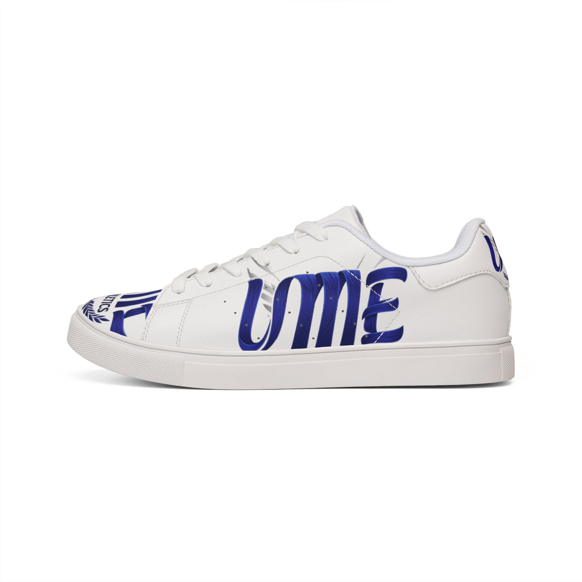 Copy of Leather Low-Top Sneakers — Grey & Blue Athletic Graphic